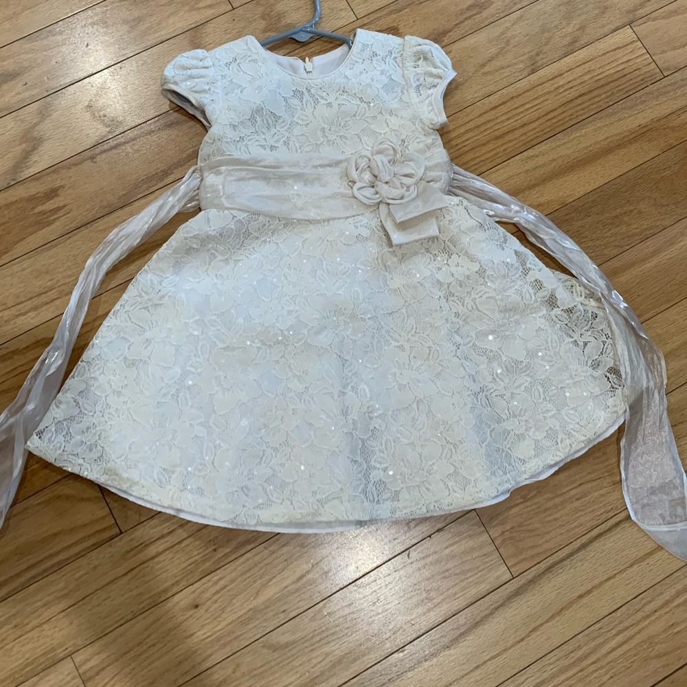 Cream lace Bonnie Baby holiday dress